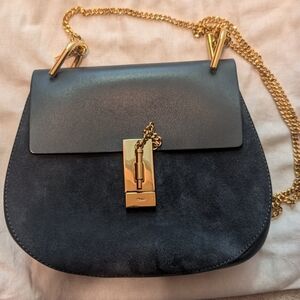 Chloe Drew Bag in Blue Suede